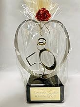 Genérico 50th Anniversary Gift Personalised Large Wedding Gold Heart Copper and Zinc 23cm Engraved Figure