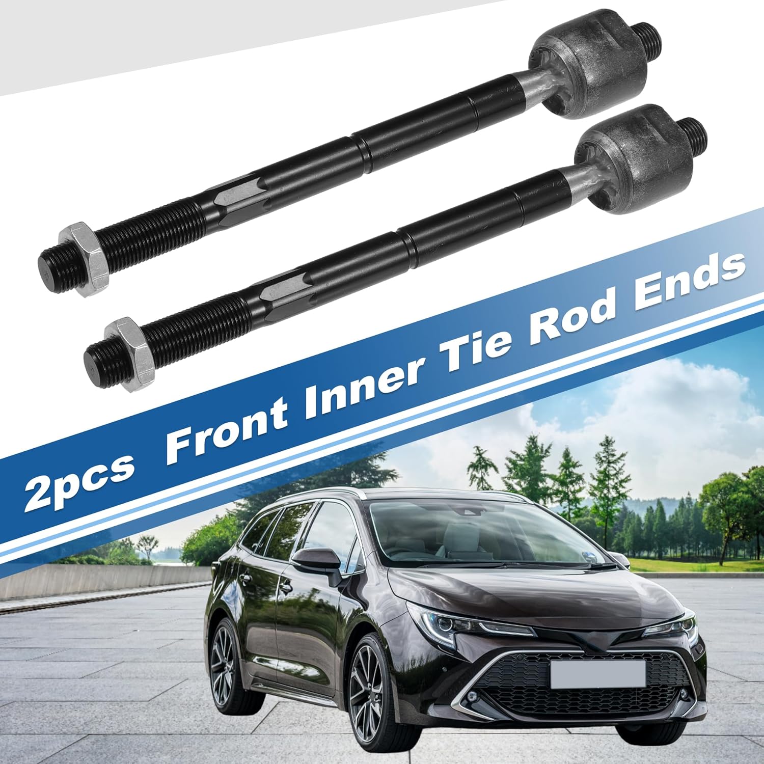 X AUTOHAUX 4pcs Front Inner Tie Rod Ends Kit Suspension Steering Tie Rod End for Toyota RAV4 2006-2018 Drag Link No.EV800328