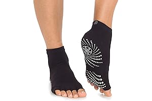 Exquisite Women's Toeless Pilates Socks, Non-Slip Grip Enhancement for Improved Stability and Performance