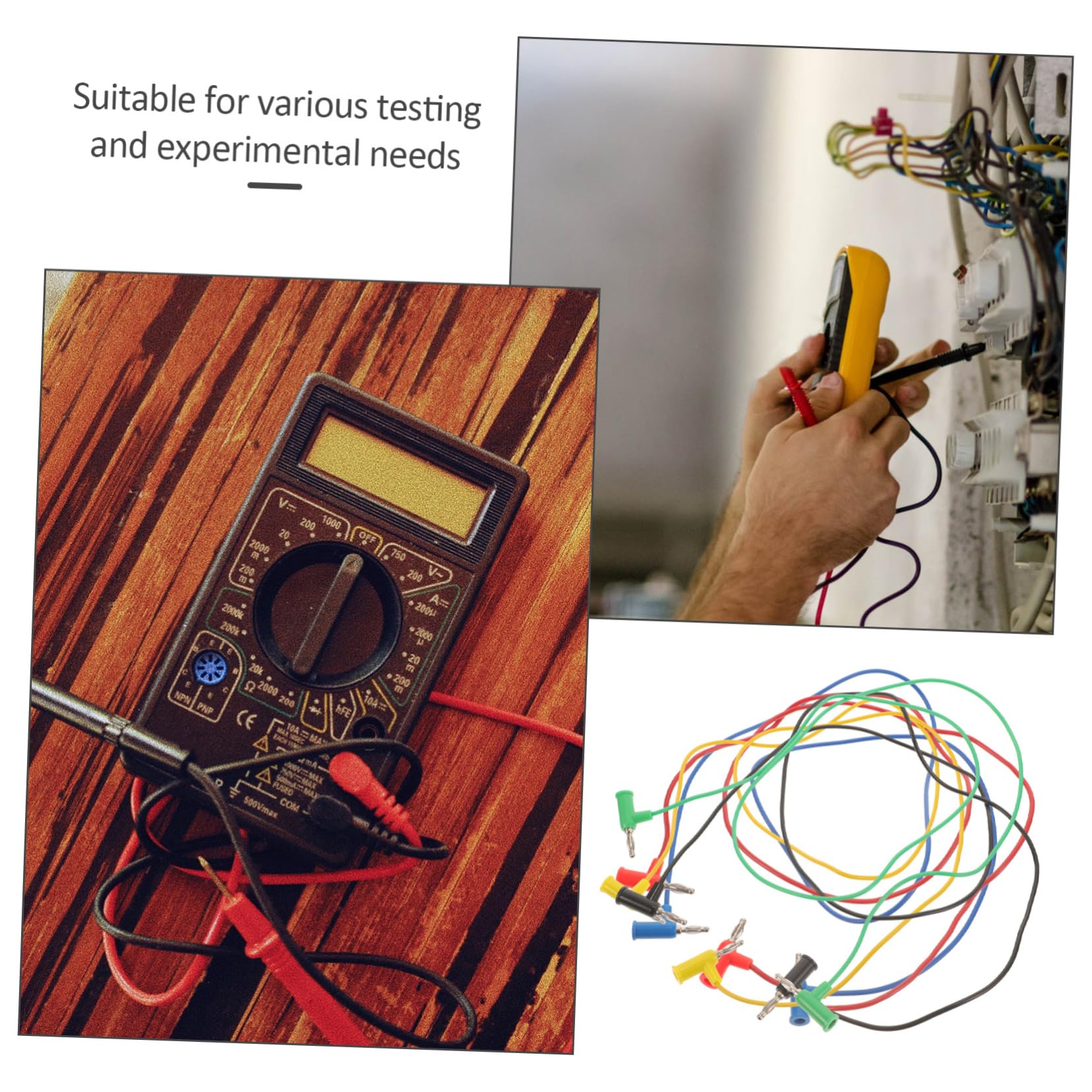 25piezas Cables De Prueba De Conector Tipo Banana Para Multímetro Conexiones Estables y Precisas Para Medidas Eléctricas y Electrónicas