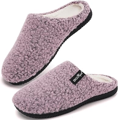 ERGOfoot Arch Support Orthopedic Slippers for Plantar Fasciitis, Sherpa Fleece Clog Style -Machine Washable Non-Slip Indoor Outdoor House Slippers for Women& Men