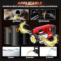 Vista 7 de 21V 260W Battery Powered Diesel Transfer Pump, Electric Fuel Transfer Pump Kit with 2000mAh Battery 12GPM Portable Cordless Pump for Tractor Caravan