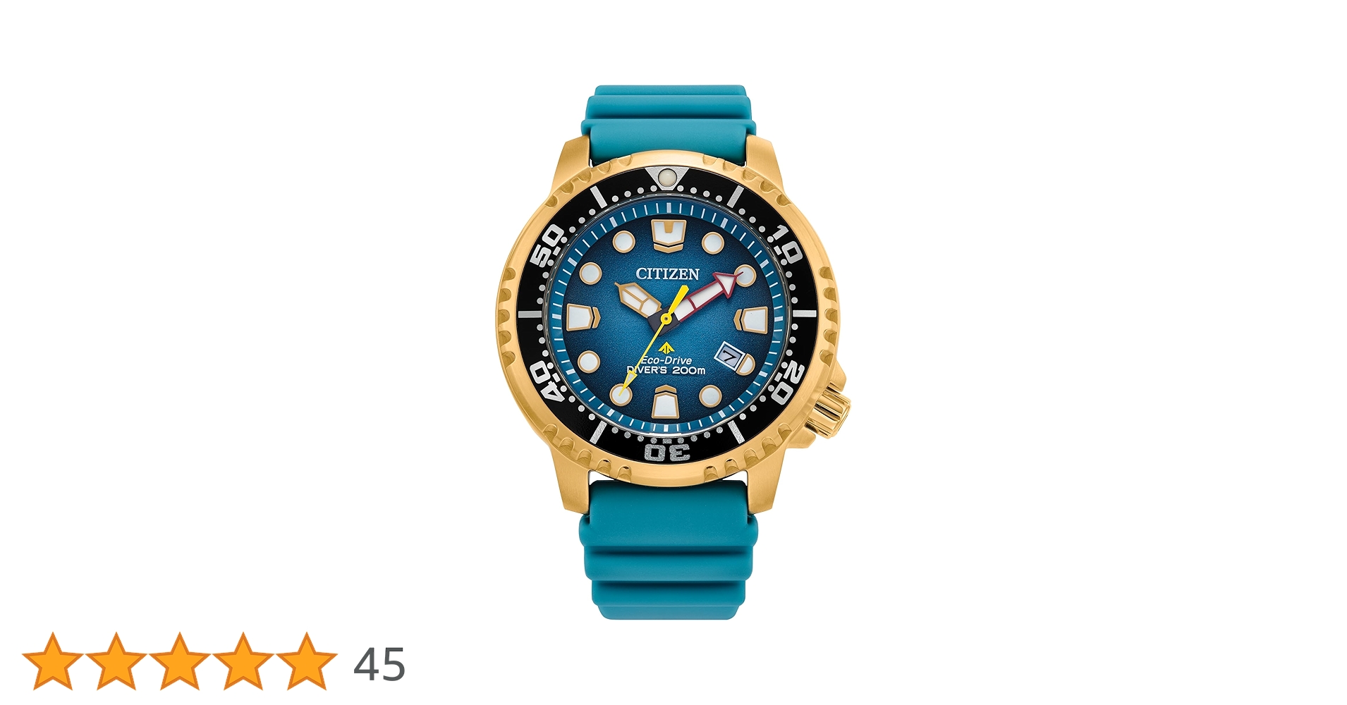 Buy Citizen Mens Polyurethane Eco-Drive Promaster Dive Turquoise