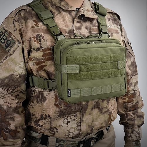 Miniatura 6 de WYNEX Molle EDC EMT - Bolsa táctica grande para administración de doble capa, bolsa de utilidad con funda de mapa, bolsa de herramientas modular de