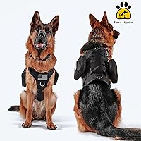 Vista 8 de Forestpaw Arnés táctico para perros grandes, collar táctico para perro con correa elástica, arnés militar para perro sin tirones para entrenamiento