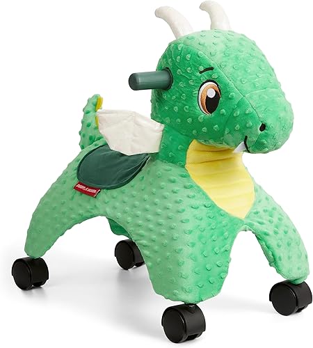 Radio Flyer Jade el dragón mágico con luces y sonidos interactivos, juguete de paseo para niños de 1 a 3 años, juguete de dragón verde para niños,