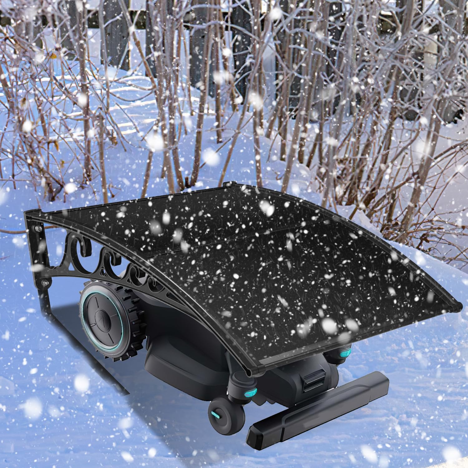Garage pour Robot Tondeuse avec Toit de Protection UV - 106 x 87 x 50 cm - Noir