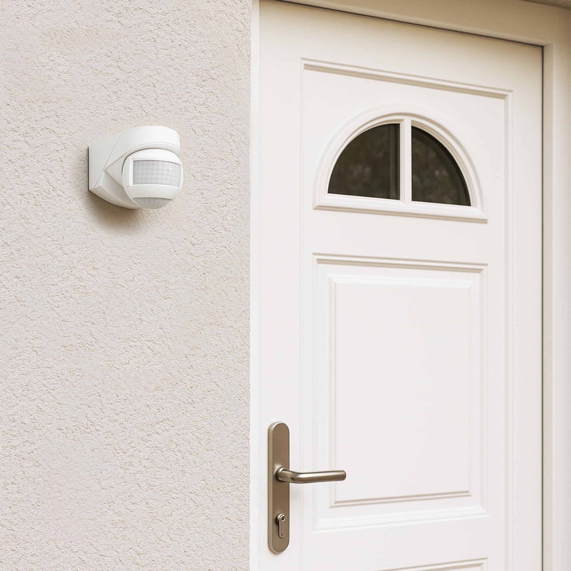 SSC-LUXon KELEA détecteur de Mouvement Blanc IP54 – capteur PIR 12 m orientable 180°/360° pour éclairage extérieur avec détecteur de Mouvement & capteur crépusculaire