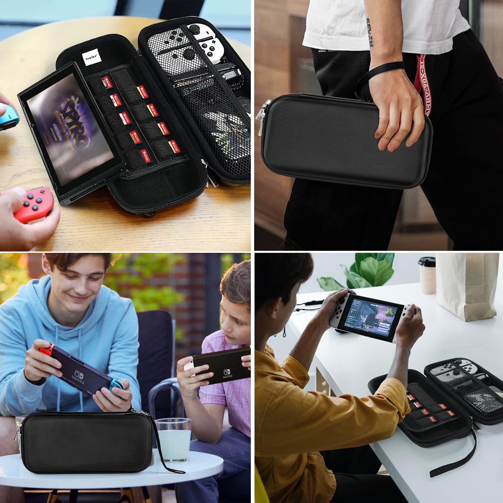 ZhuoFan Estuche para Nintendo Switch 2 (2025), Estuche Rígido con Espacio de Almacenamiento para Consola y Accesorios, Gran Estuches Capacidad Compatible con Nintendo Switch 2 (Negro)