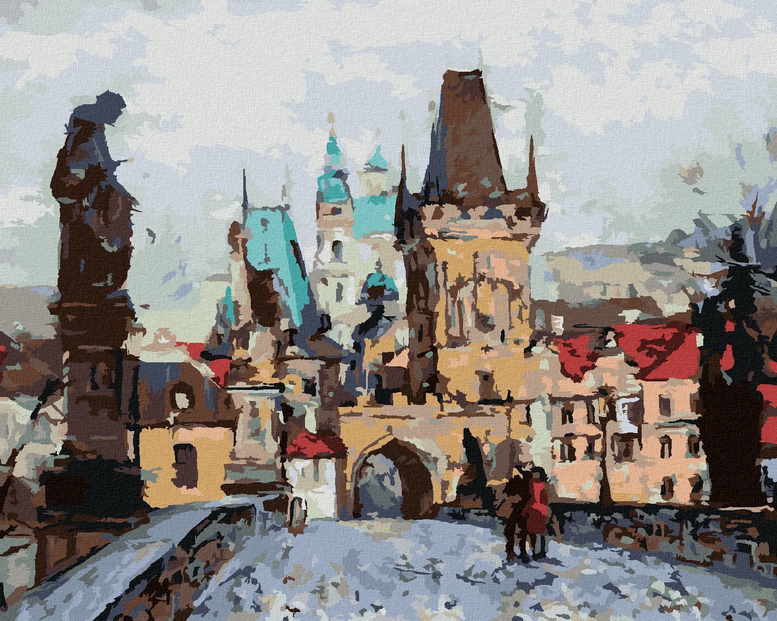 Malowanie według numerów - most karski w górnej części 80 x 100 cm z blejtramem (już napięty)