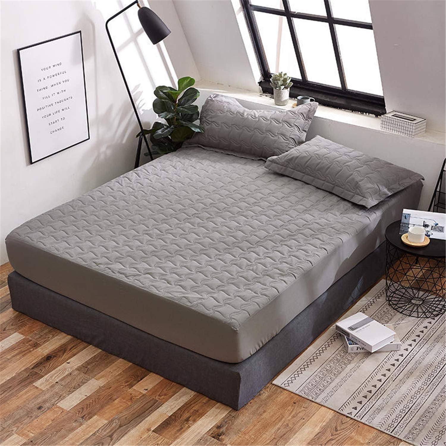 Mattress Cover, Waterproof Bed Cover, Anti Allergy Waterproof Quilted Microfibre Mattress ProtectorProtective sleeve quilted waterproof 8 120x200*30cm