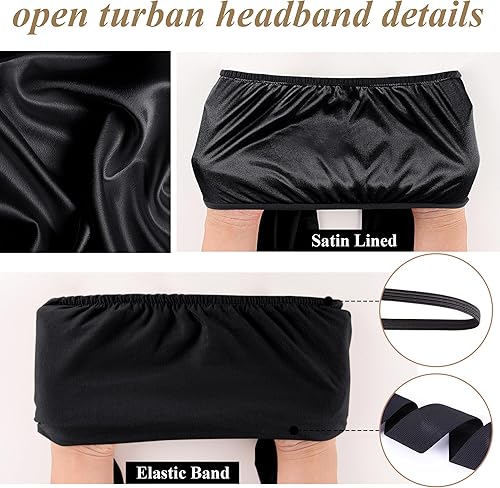 Miniatura 3 de Ababalaya Diadema de turbante abierta con forro de satén para hombre