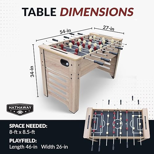 Miniatura 2 de Hathaway Madison - Mesa multijuego 6 en 1 de 54 pulgadas, ideal para salas de juegos familiares, incluye billar, futbolín, hockey deslizante, tenis