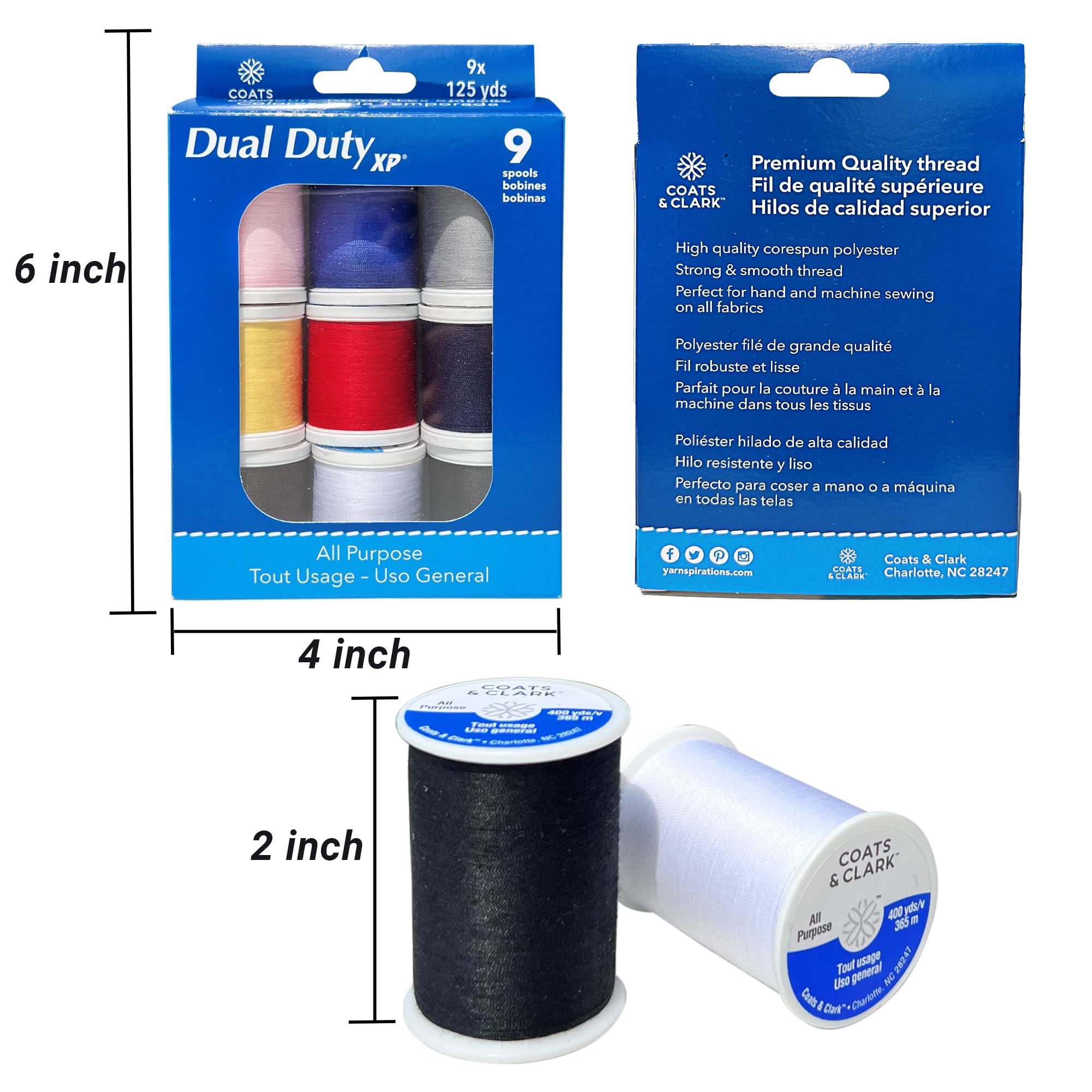 Amazon.com: Coats &Clark All Purpose Dual Duty XP Threads, 9