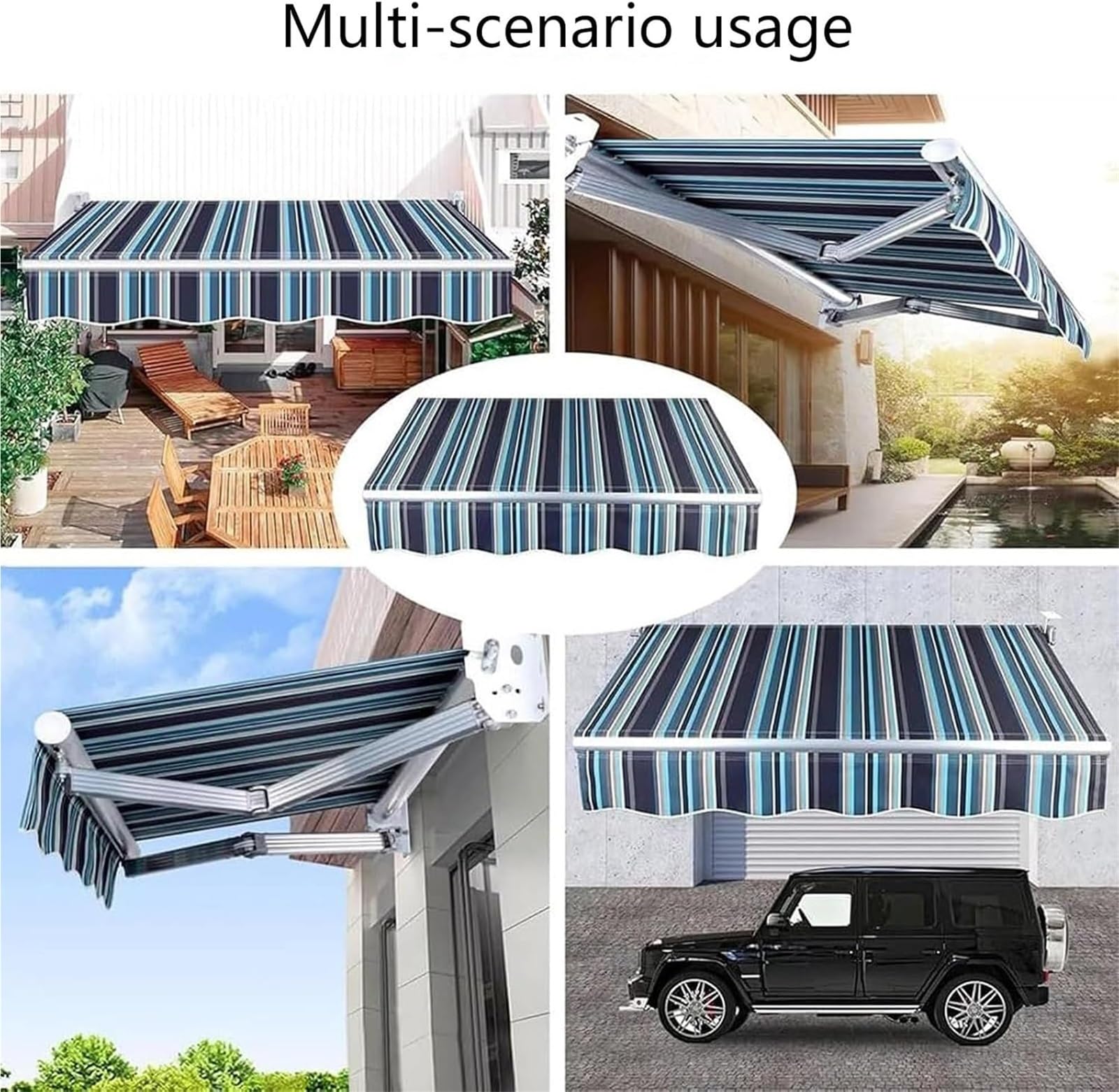 auvent Tissu de Remplacement for auvent rétractable avec Cadre, Tissu d'auvent extérieur, Couverture supérieure de Remplacement, Pare-Soleil 2x1.5m