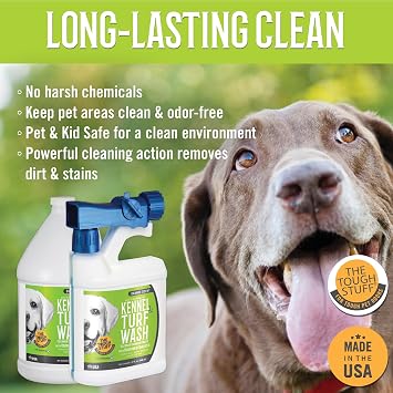 Arkwright Tough Stuff Kennel and Turf Wash - All-Purpose Cleaner Concentrate, Instantly Removes Pet Odors, Hose Attachment for Easy Dilution, Safe for Pets & Turf, 1 Gallon Refill