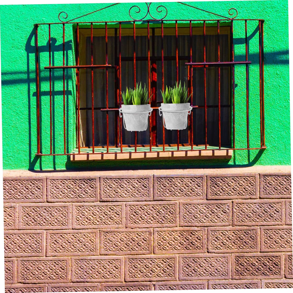 BESPORTBLE 2 Piezas Colgador De Macetas De Hierro Cesta Colgante Pared Soporte Anillo para Macetas Maceteros Al Aire Anillos para Barandilla Soporte Balcón