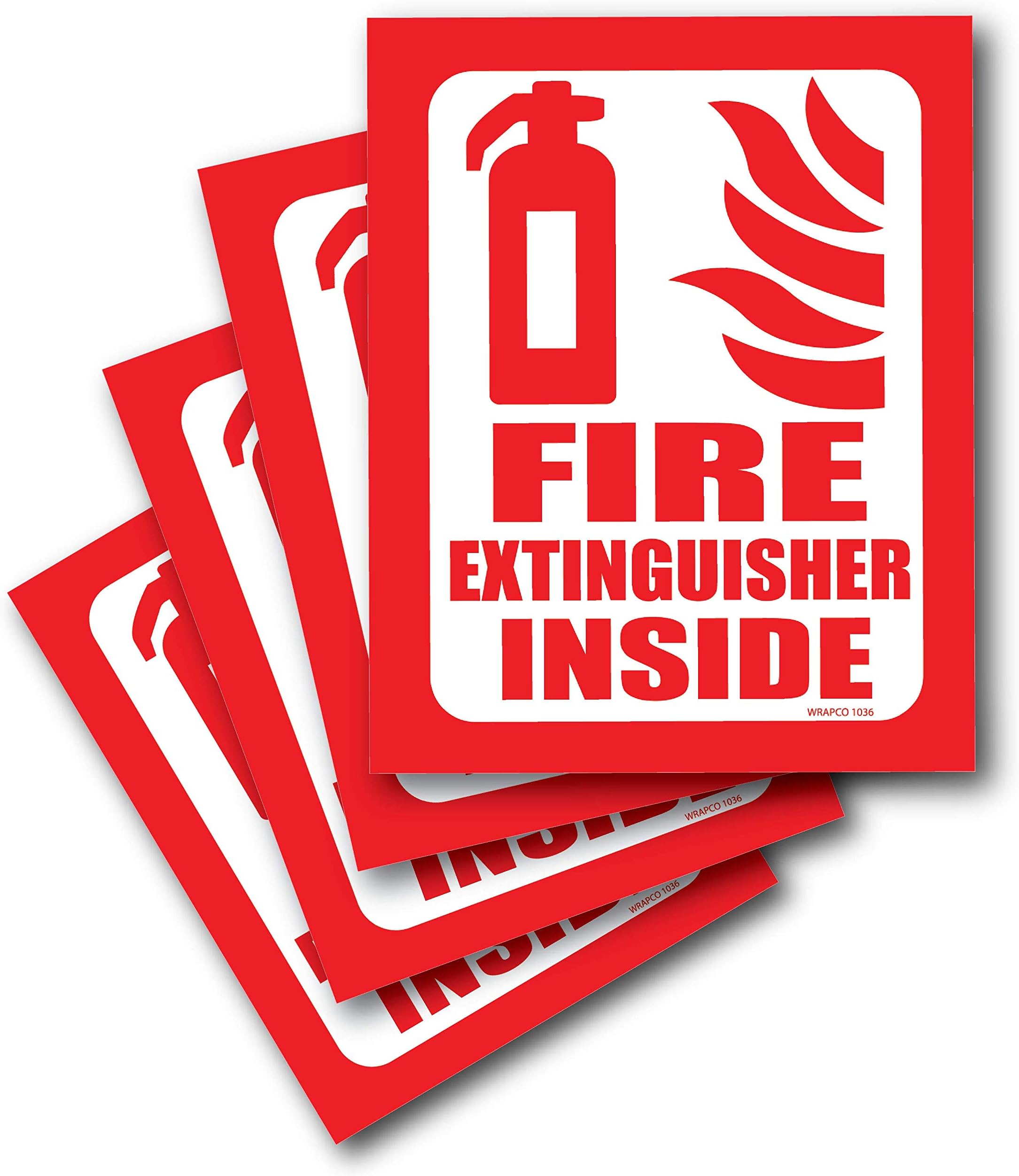Fire Extinguisher Inside Sticker for Truck DOT, Decal Sign for Work Vehicle and Heavy Equipment