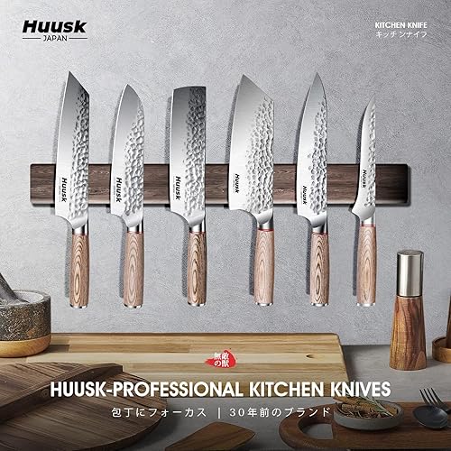 Miniatura 6 de Huusk Cuchillos de Japón, deshuesado de 6.5 pulgadas para cortar carne, cuchillo de filete japonés forjado a mano para carne, pescado, aves de