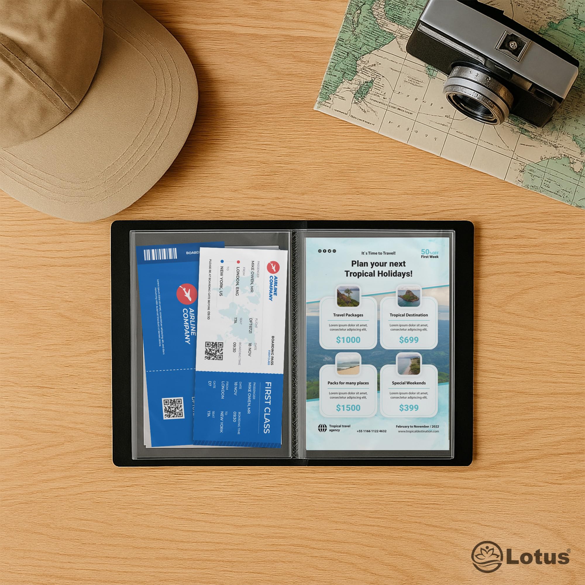 Lotus A5 Black Presentation Display Book - 60 Pocket Folder Folio for Professionals, Business, Students, Projects - Ideal for School, College and Home Office Organization - 78219 (Pack of 6 Books) - Image 2