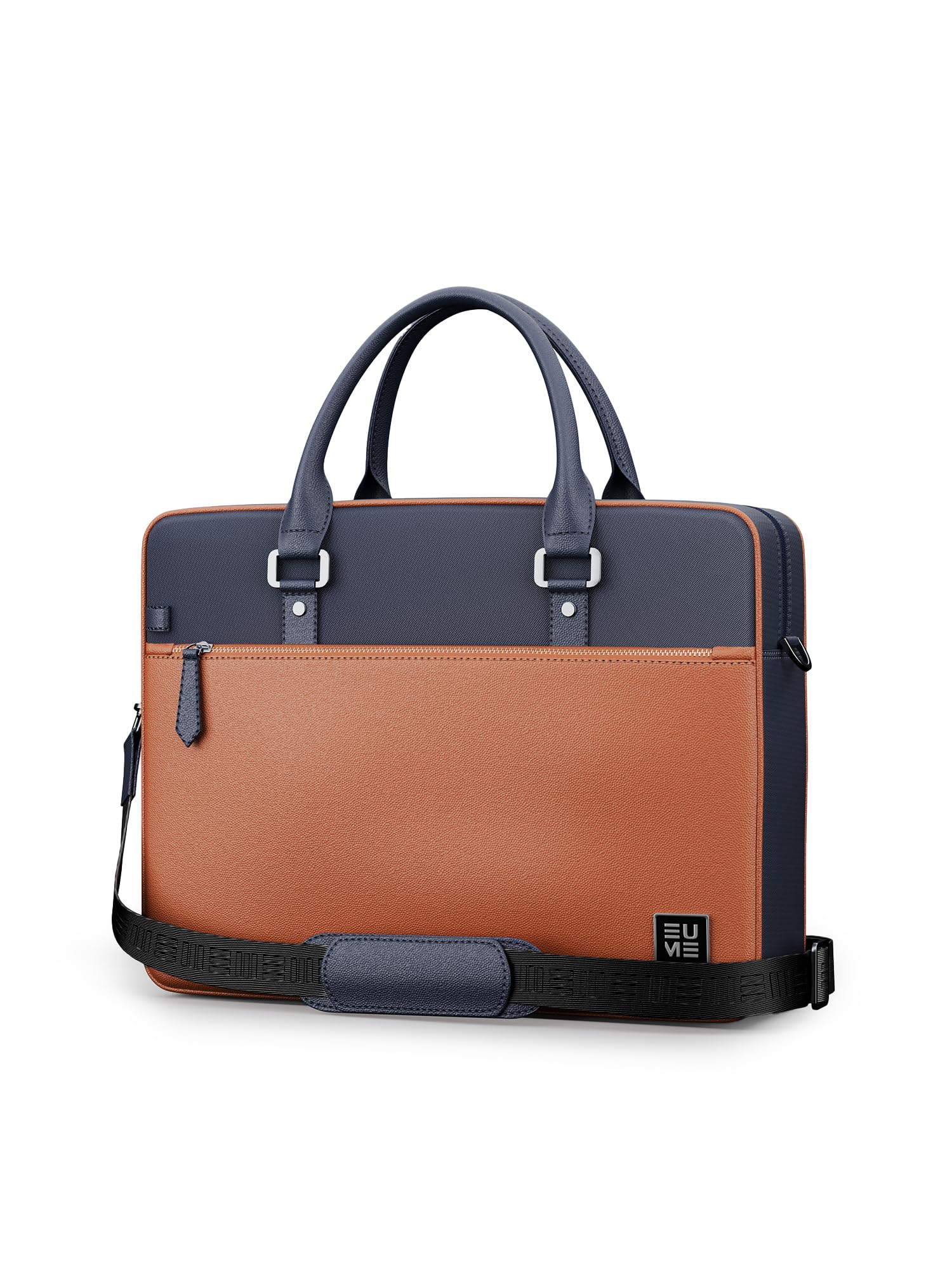 EUME Commute Laptop Bag for Men | Office Bag for Men & Women | With Padded Compartment | Vegan Leather & Nylon Fabric | Fits Up to 15.6" Laptop & MacBook, 11L