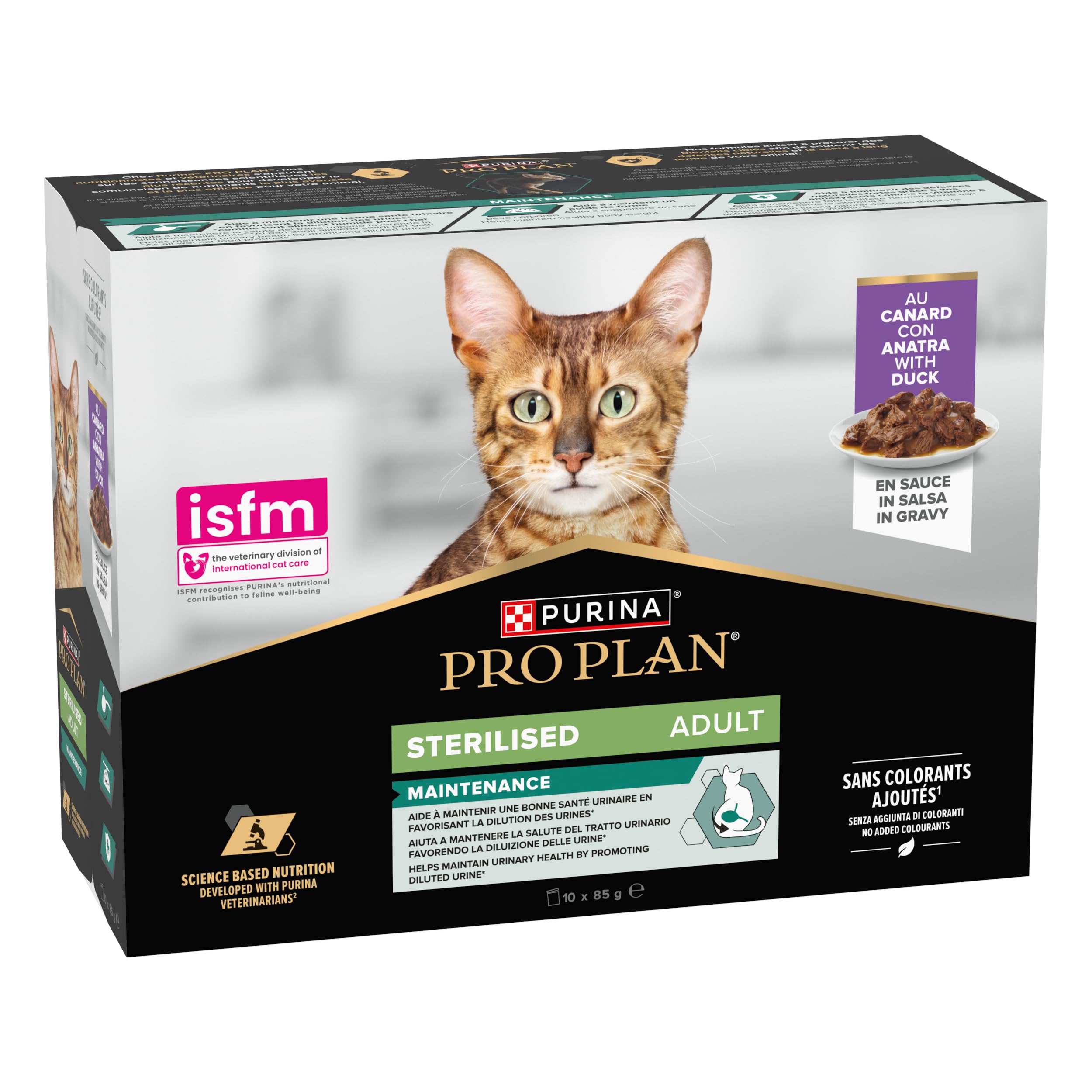 PRO PLAN Adulte Stérilisé Maintenance Canard en Sauce 10x85g