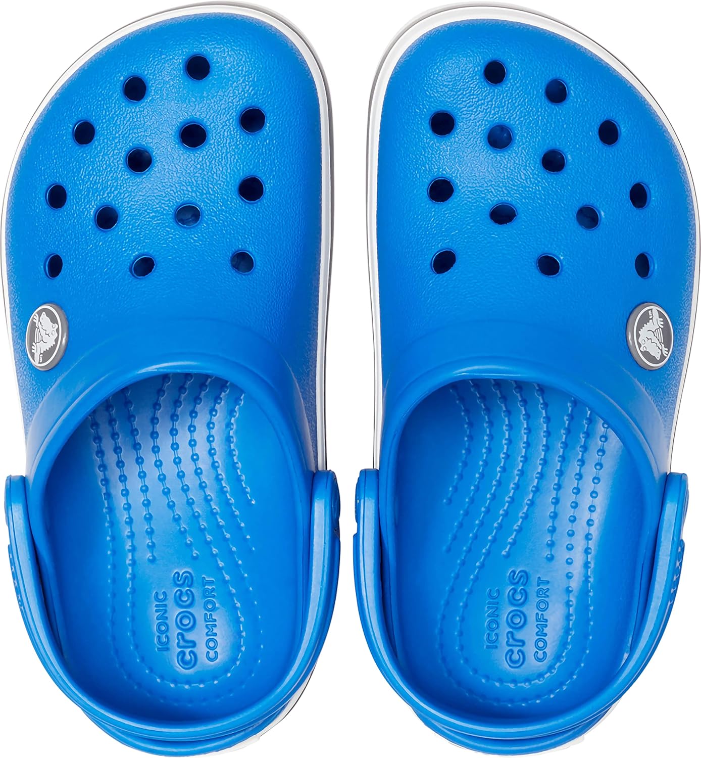 Crocs Unisex-Child Crocband Clogs (Todder Shoes), Bright Cobalt/Charcoal, 4 Big Kid
