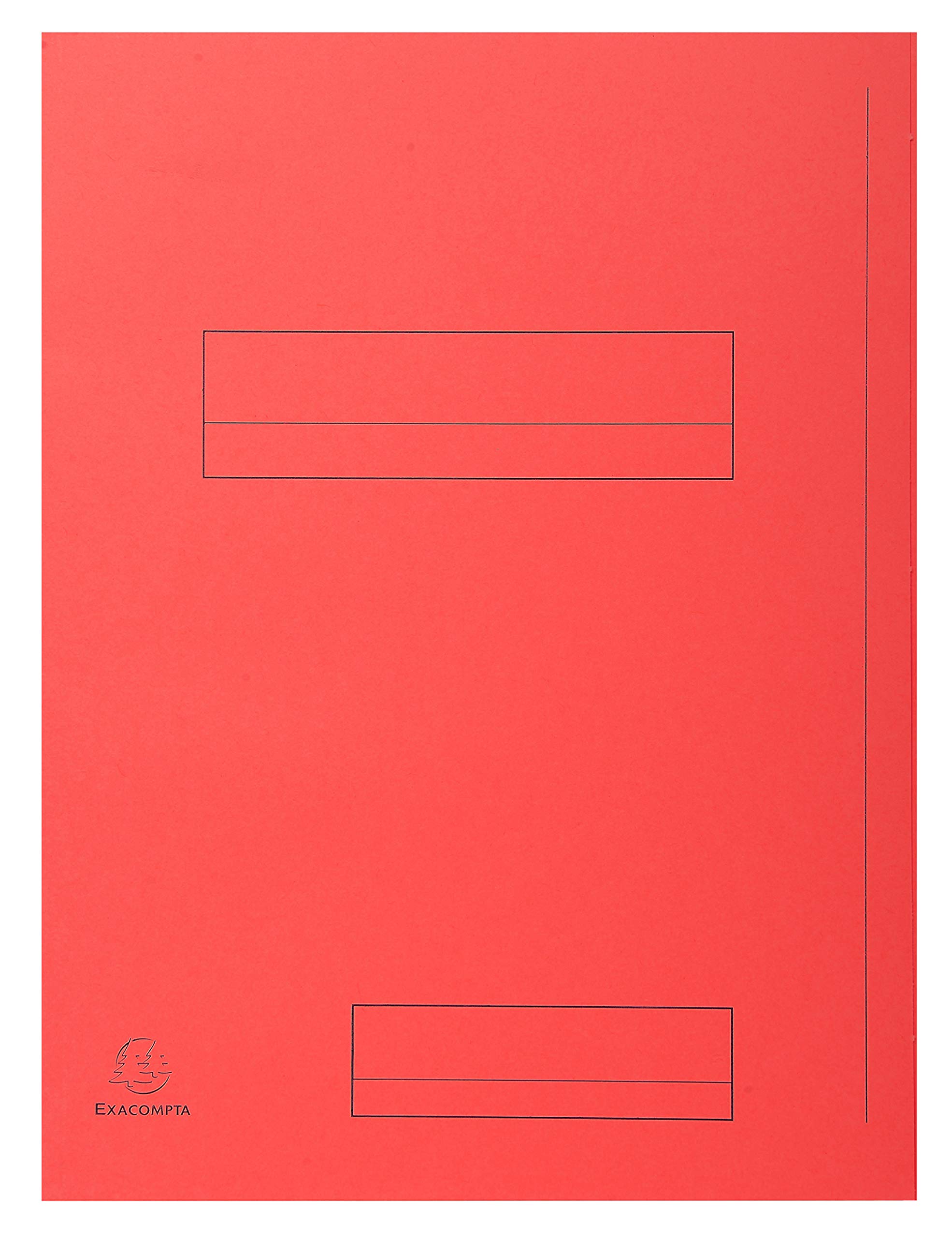 Exacompta 335008E Teczka na dokumenty SUPER, z nadrukiem, z 2 klapkami SUPER 210 g/m² - pastelowe kolory - teczki z certyfikatem PEFC - wymiary 24 x 32 cm dla formatu A4 - 50 sztuk kolor czerwony