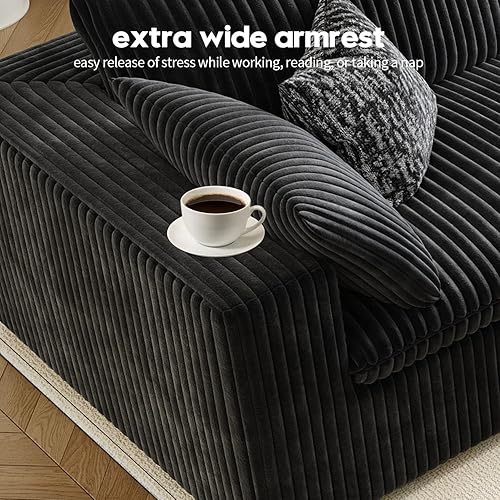 Miniatura 8 de Sofá modular de 157.5 pulgadas, sofá modular de gran tamaño para sala de estar, sofá moderno con asiento profundo, sofá deshuesado de 8 plazas con 2