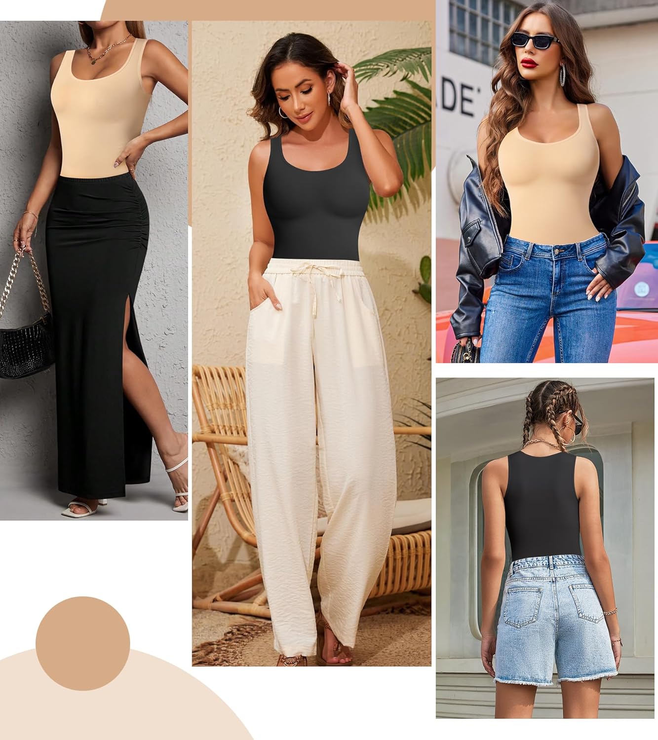 Compression Tanks for Women, Tummy Control Shapewear Tank Tops, Seamless Slimming Body Shaper Camisole - Image 6