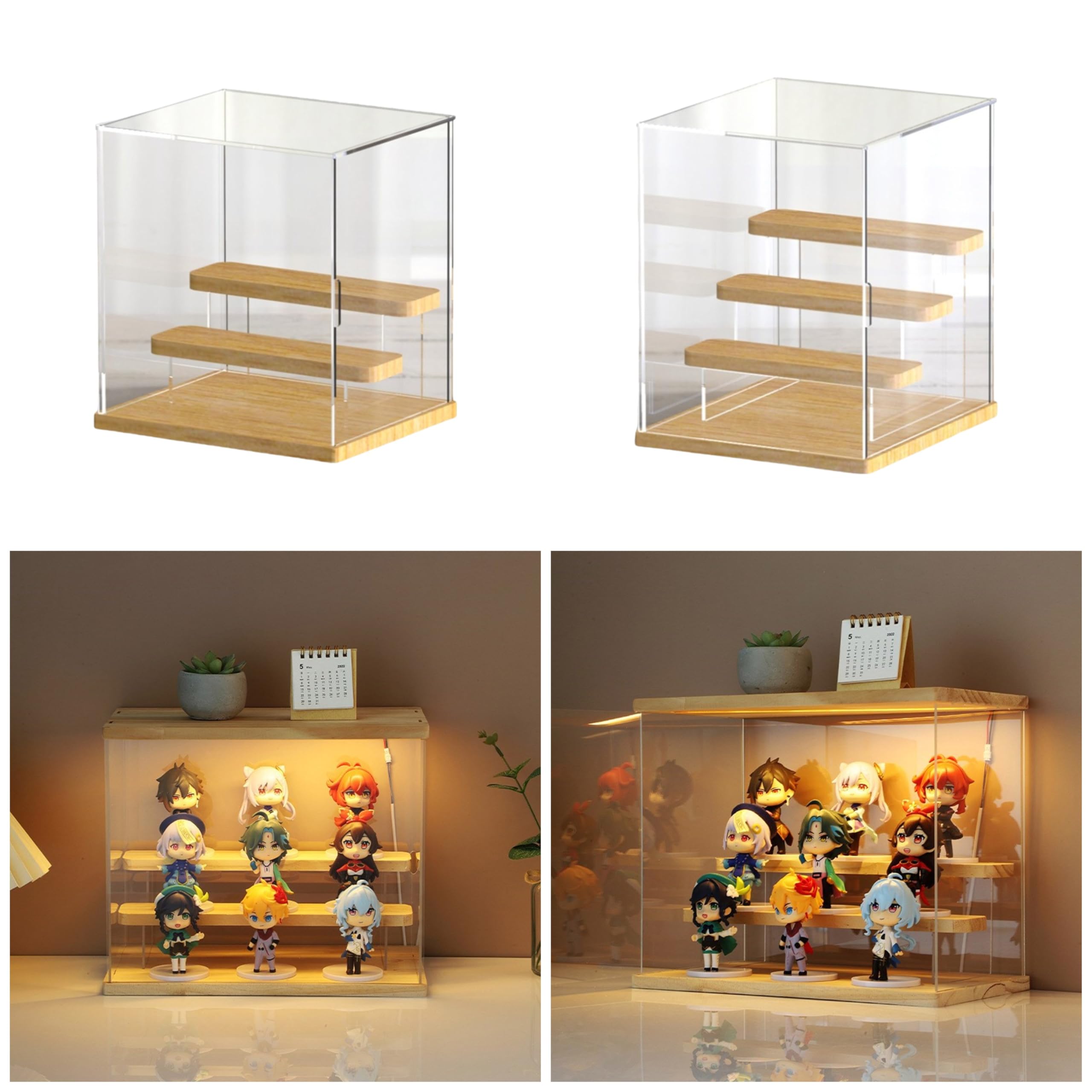 Scatola in acrilico per gli amanti dei personaggi in miniatura, vetrina facilmente accessibile, scaffali rimovibili per oggetti da collezione, soluzione di presentazione versatile, Taglia