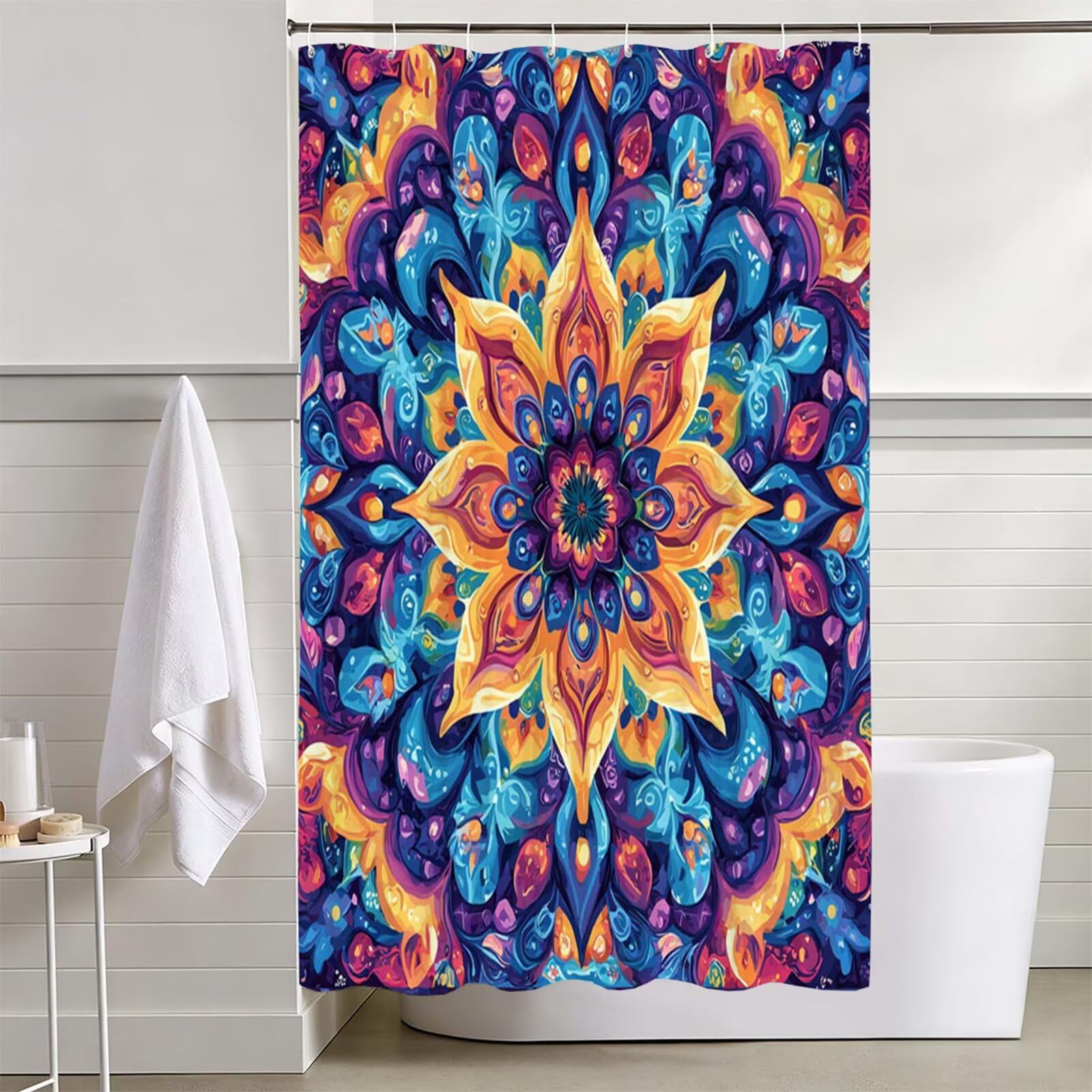 Blau Duschvorhang, 200x250cm Duschvorhang Badewanne L-32