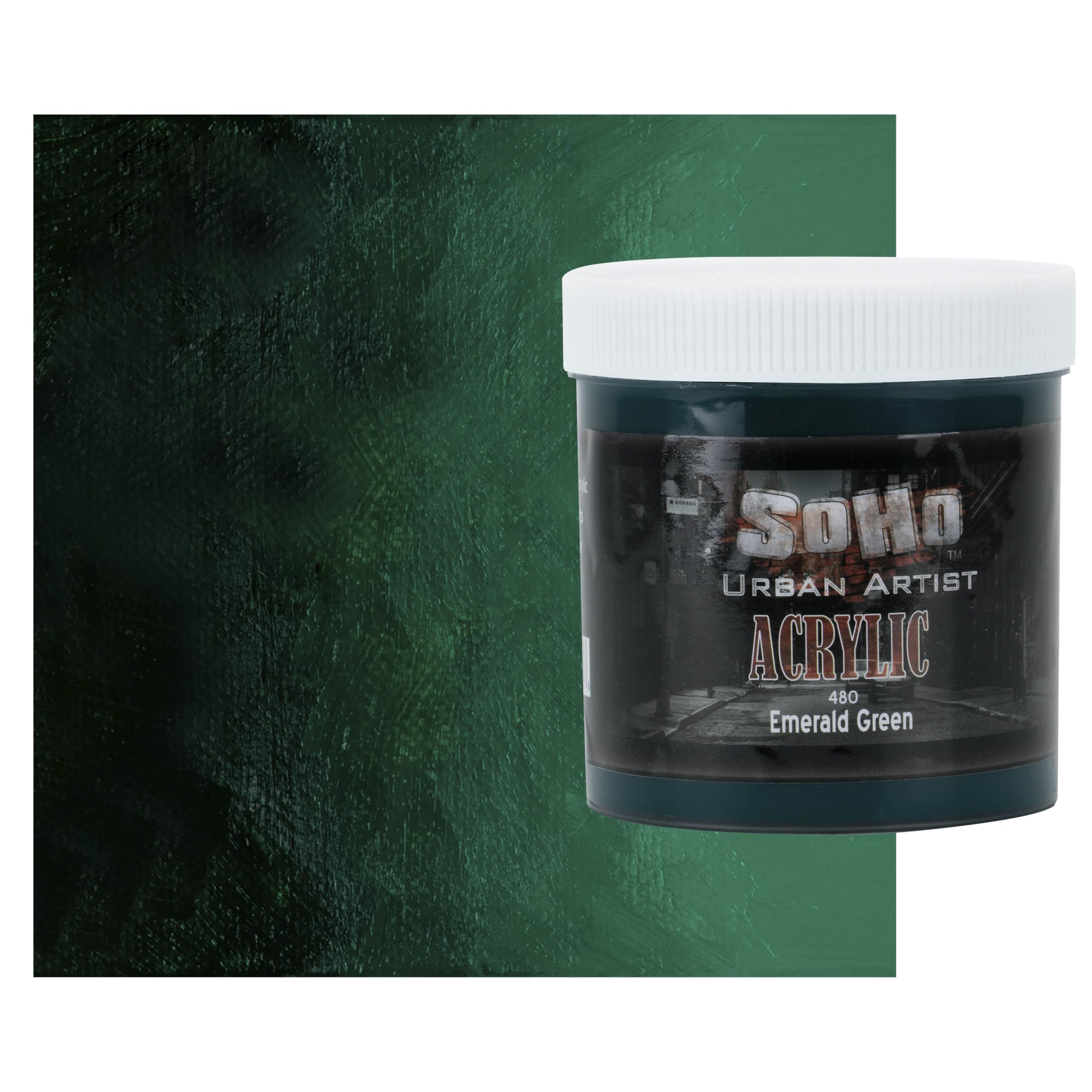 Soho Urban Artist heavy body acrylic paint jar in Emerald Green