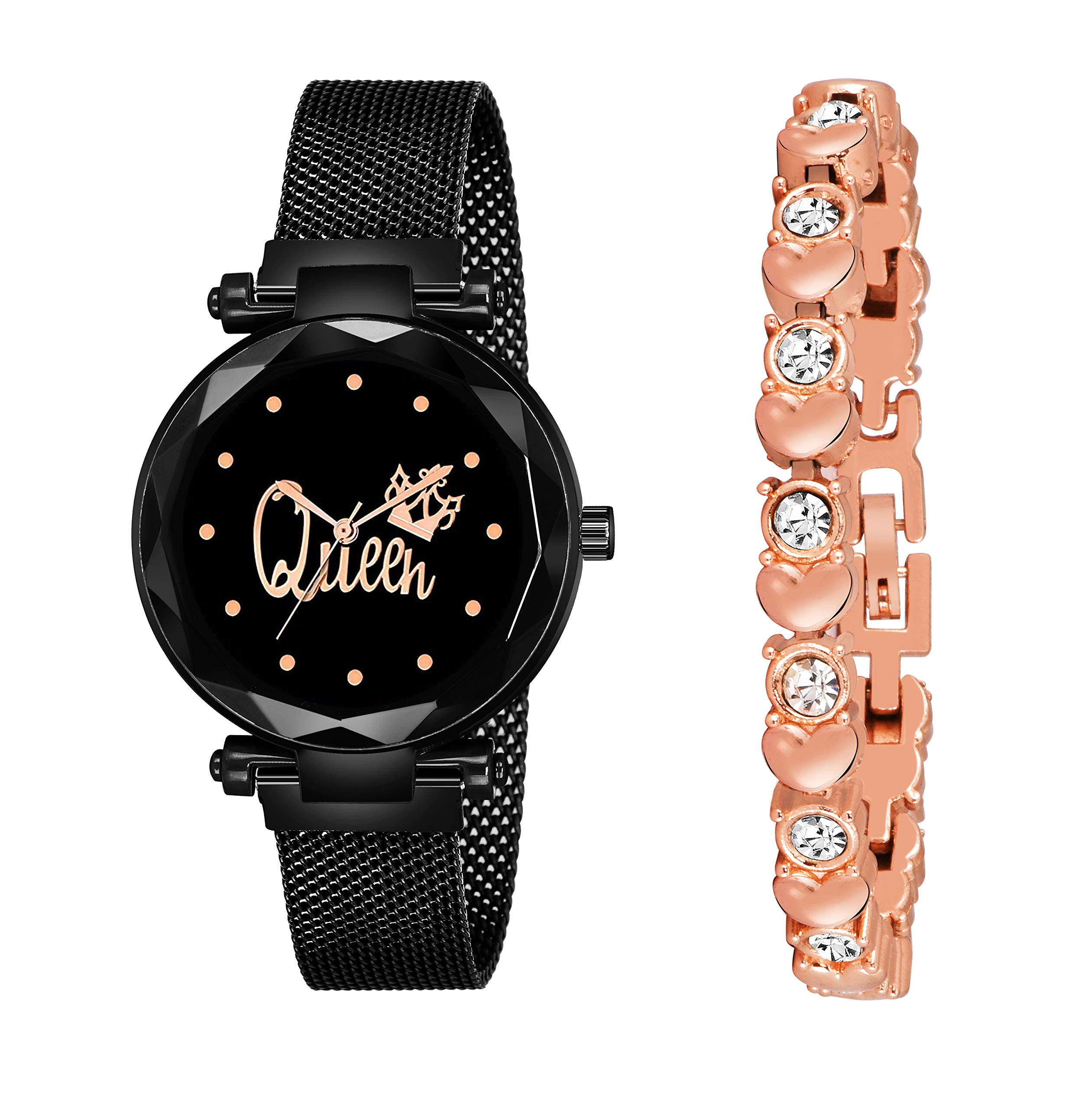 Talgo Casual Analogue New Unique Designer Black Dial Black Magnet & Coper Bracelet Strap Wrist Watch - for Women & Girls (B092SMKQV5) Amazon Price History, Amazon Price Tracker