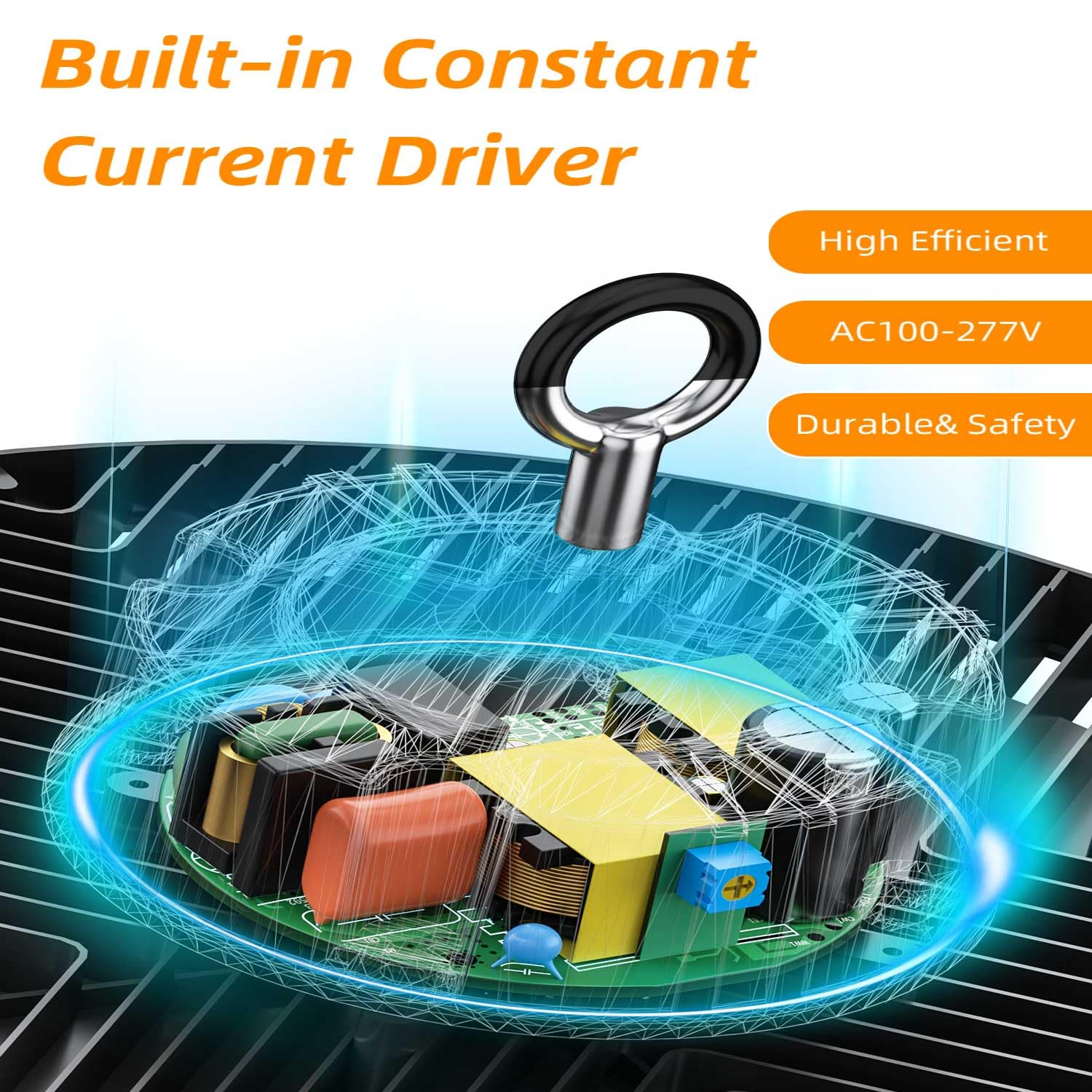 Super Bright 200W UFO LED High Bay Lights 30000Lm 5000K Daylight AC100-277V Play Plug 5ft Cable High Bay — view 4