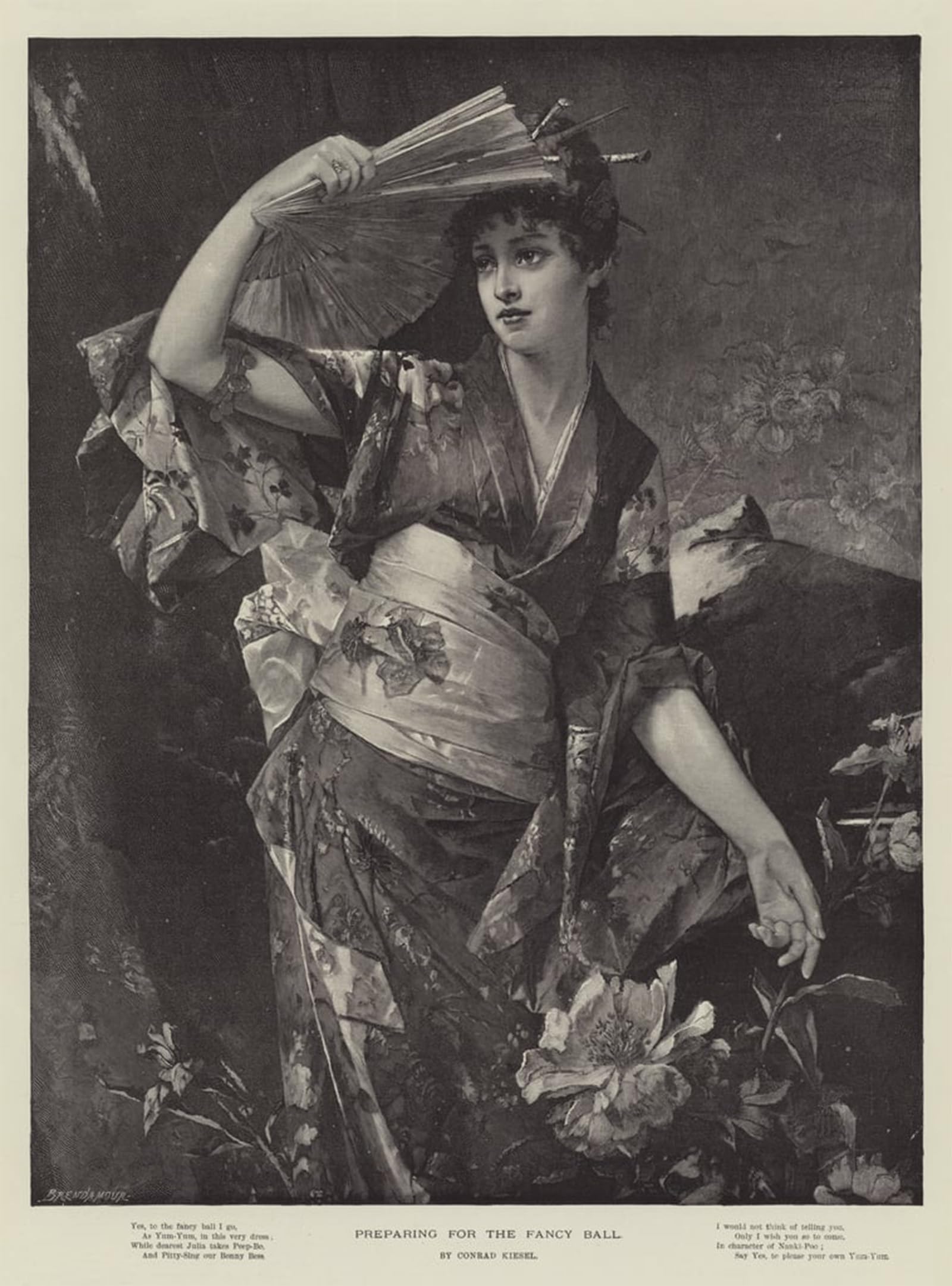 ARTXLXXBN Famous Art Print Poster Vintage Wall Art Preparing for the Fancy Ball by Conrad Kiesel Canvas Art Poster for Home Decor 60x90cm