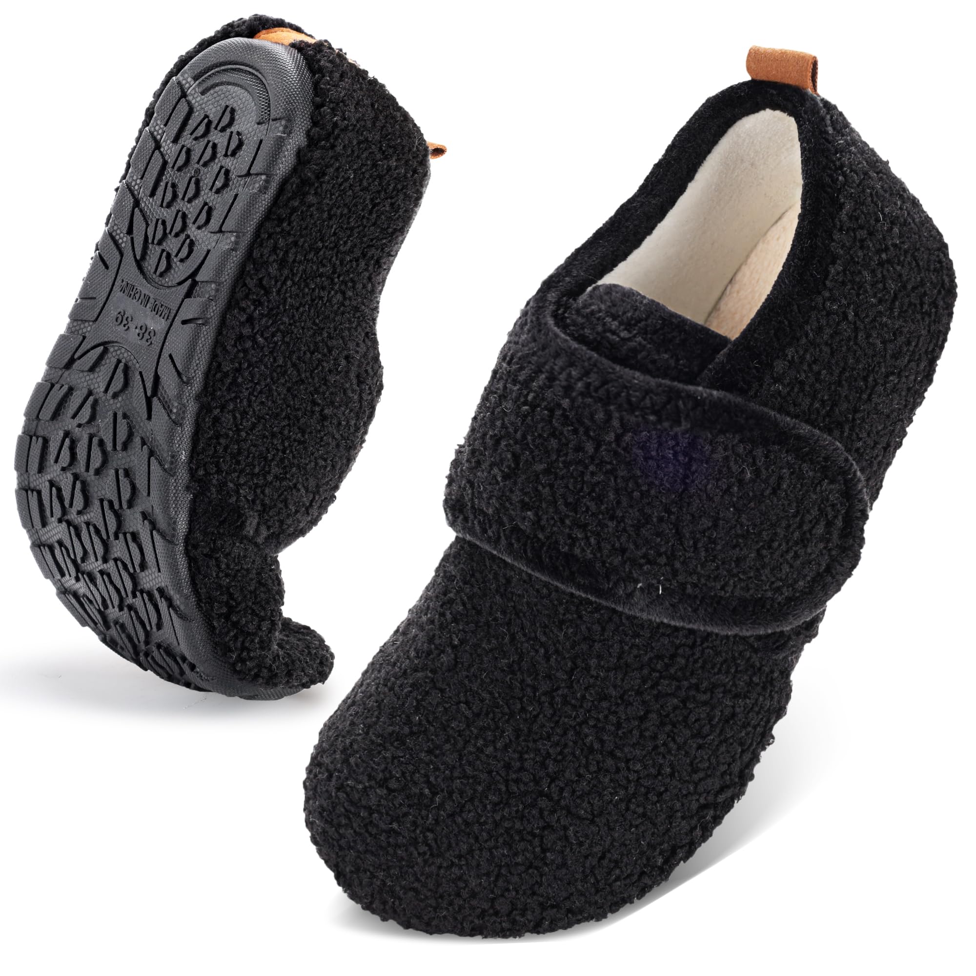 House Slippers for Women Men Slip on Indoor Barefoot Slippers Socks Cozy Fuzzy House Shoes Rubber Sole
