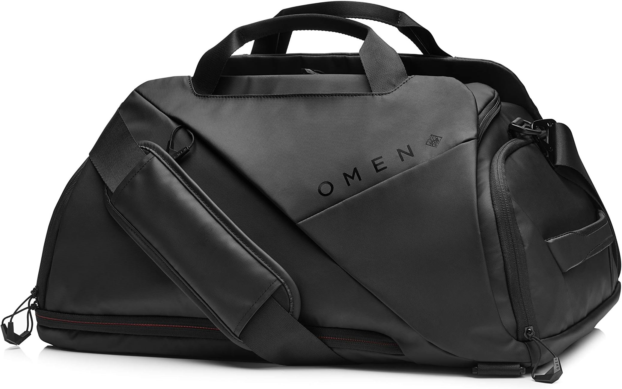 OMEN Transceptor DuffleBag Backpack with USB Port Charger, 17.3” Laptop Sleeve, Water-Resistant, Shoe Stash, RFID-Blocking, Luggage Sleeve (7MT82AA)