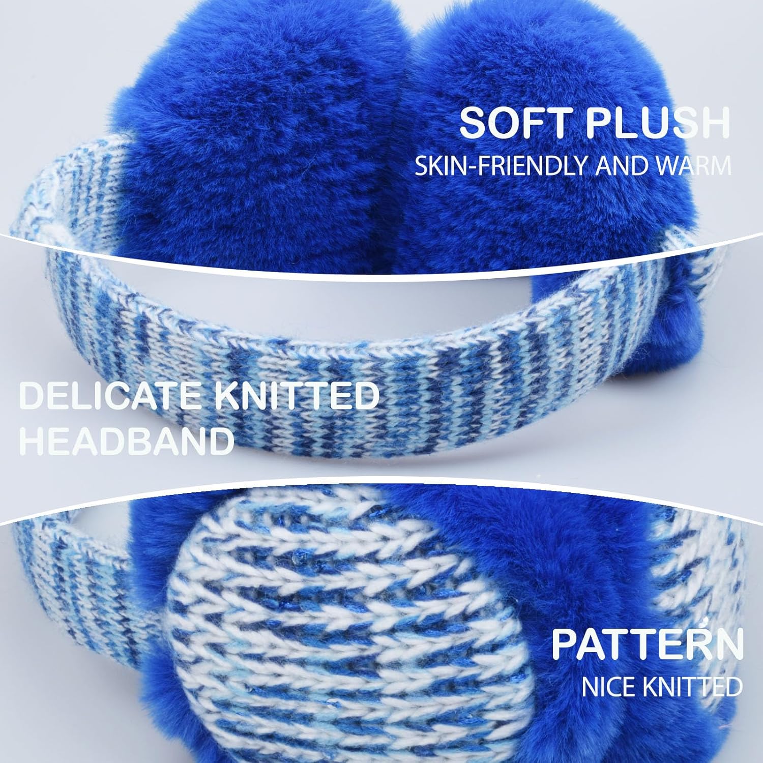 W&LESVAGO Kids Cat Ear Earmuffs with Matching Gloves, Winter Plush Ear Warmers and Sequin Headband Set for Girls - Image 3