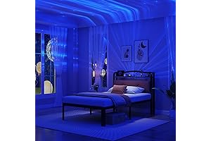 Stardust Haven: Twin XL Bed Frame with Galaxy Lights
