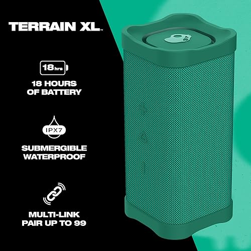 Miniatura 2 de Terrain XL Altavoz Bluetooth inalámbrico - IPX7 impermeable altavoz portátil, batería de 18 horas, muñequera de nailon, verdadero estéreo inalámbrico