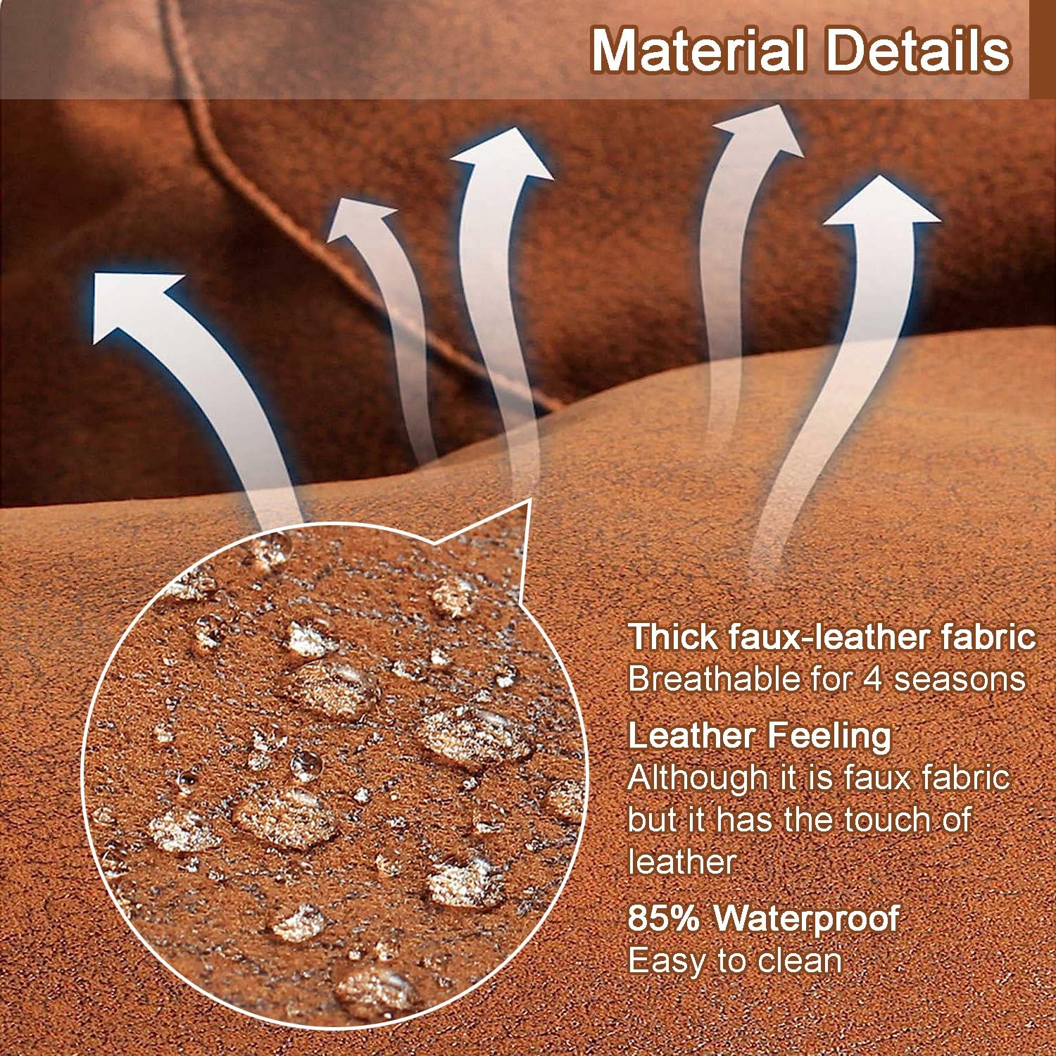 Bean Bag Sofa Cover Without Filler, PU Leather Home Leisure Single Couch Living Room Bedroom Beanbag Chair Lazy Lounger Cover, 90X110CM