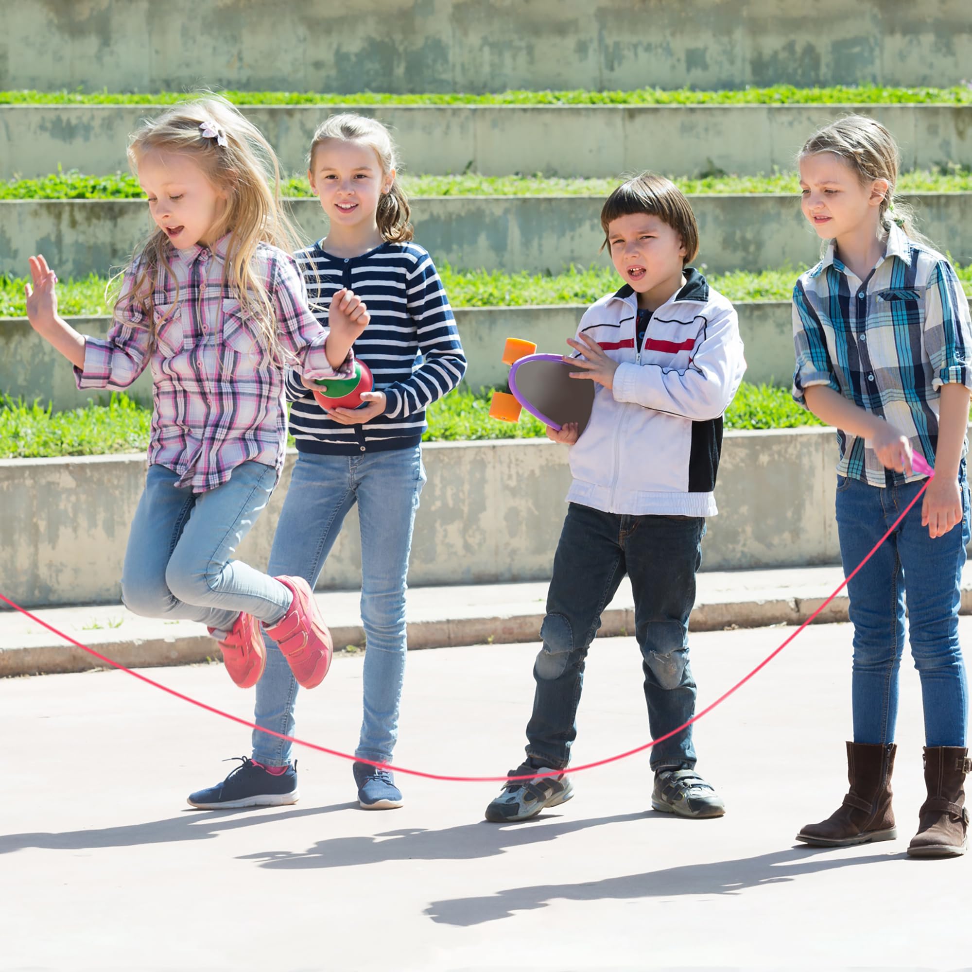 Snapklik.com : 6 Pack Colorful Jump Rope Set Adjustable Plastic Jump ...