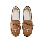 FOCO NCAA Texas Longhorns Mens College Team Logo Moccasin Slippers, Tan, XL (13-14)