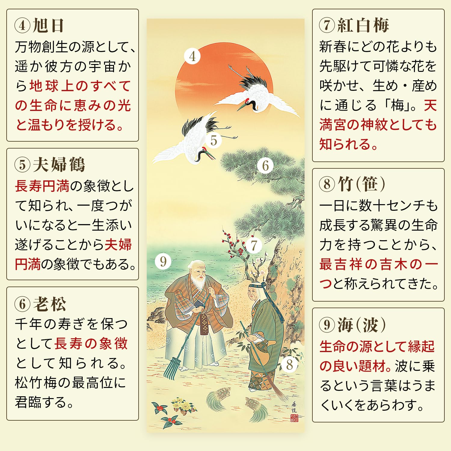 仙景 高砂 掛け軸 仙景 高砂 掛け軸