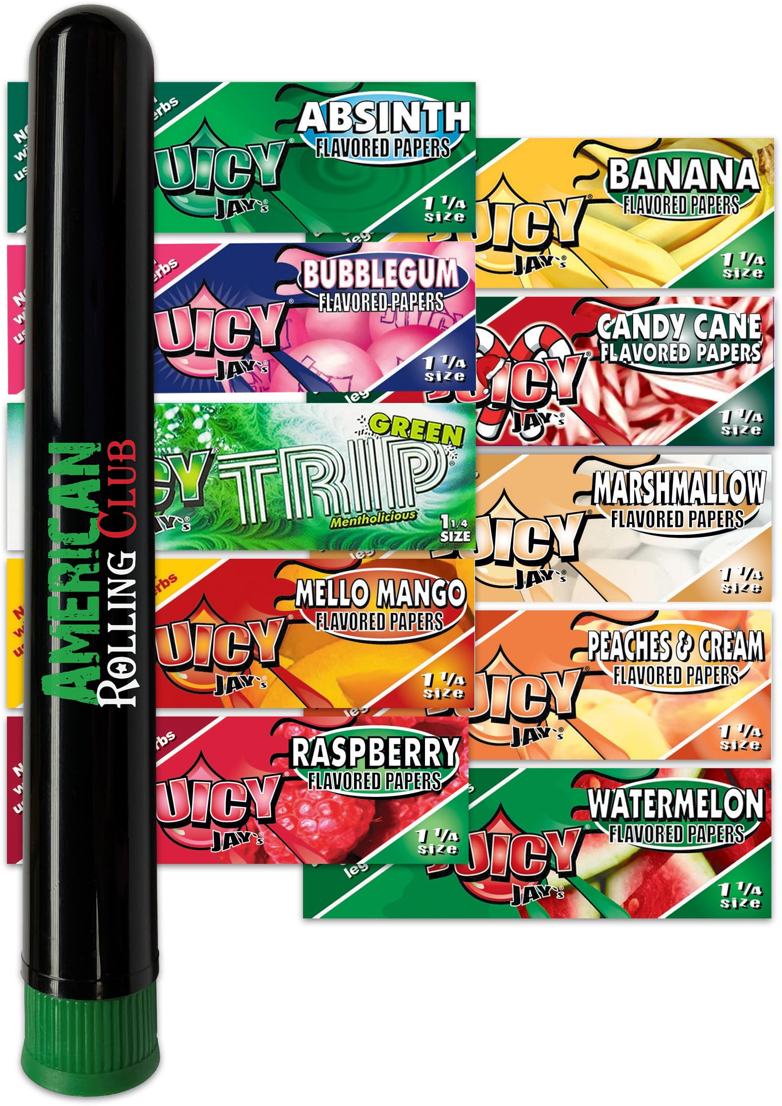 Roll With Us DepotJuicy Jays Assorted 10 Pack of 1 1/4 Size Cigarette Papers | Mix 4 | Includes an ARC Saver