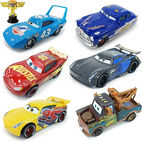 Tuanimim 6-Pack Diecast Race Car Toys for Boys Kids - 2.5 Inch Mini Metal Vehicle Set with White Carton, Birthday Gift for Ages 3 4 5 6 Year Old