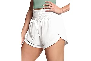 Women's High-Rise Zipper Pocket Reflective Workout Shorts