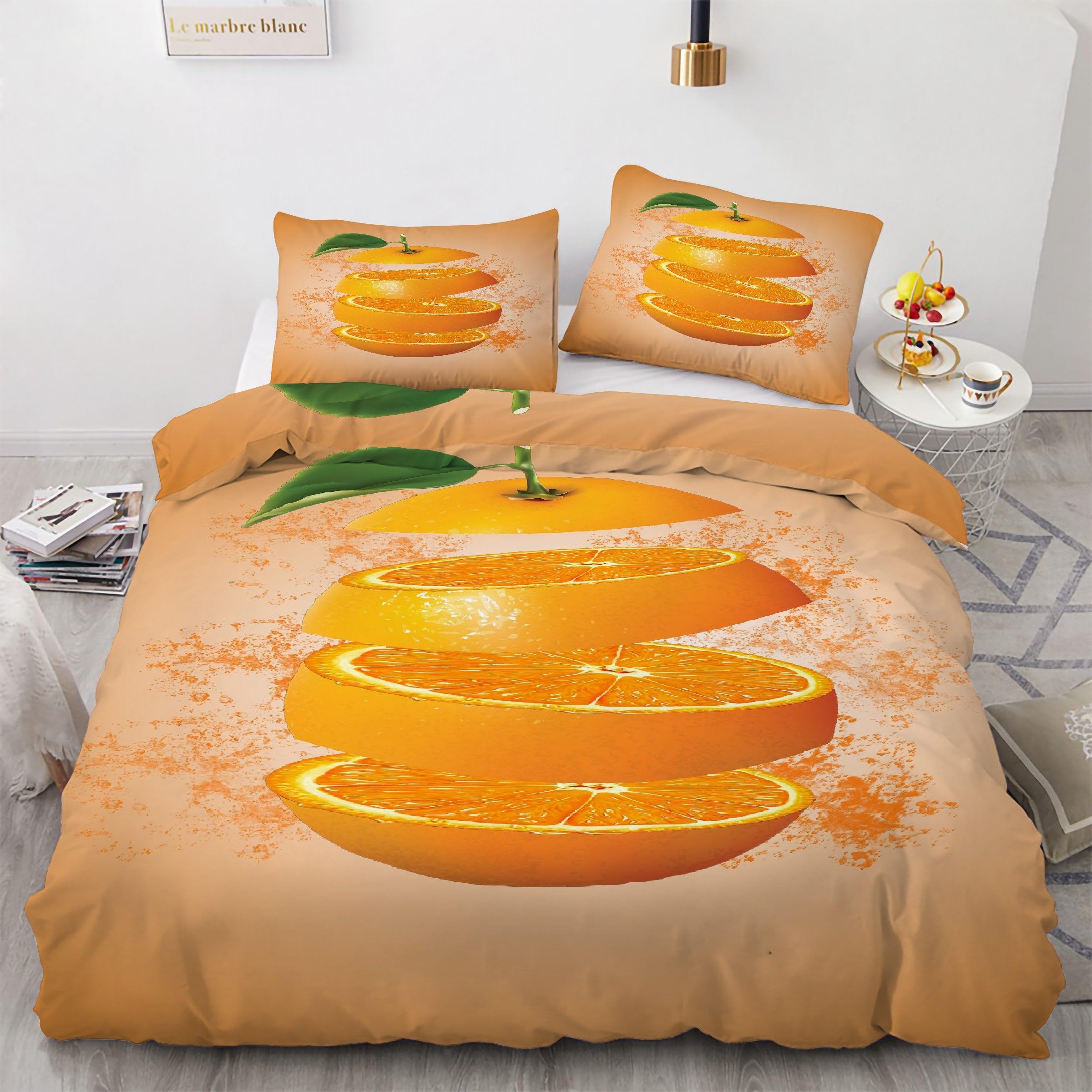 Housse de couette 240 x 260 fruit pour une chambre lumineuse et une ambiance estivale