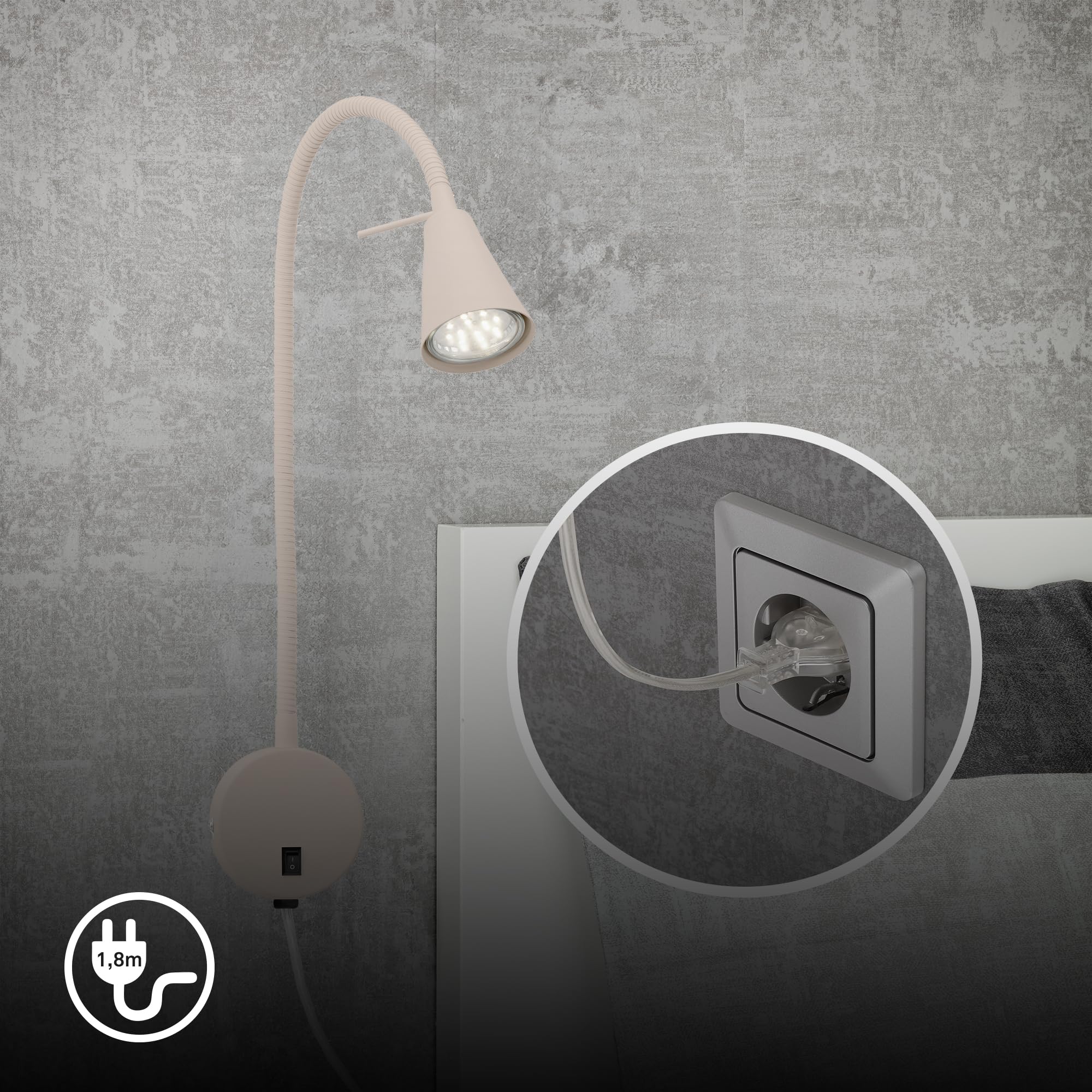 Briloner TUSA Set di 2 lampade da lettura LED, orientabili, luce bianco Briloner TUSA Set di 2 lampade da lettura LED, orientabili, luce bianco